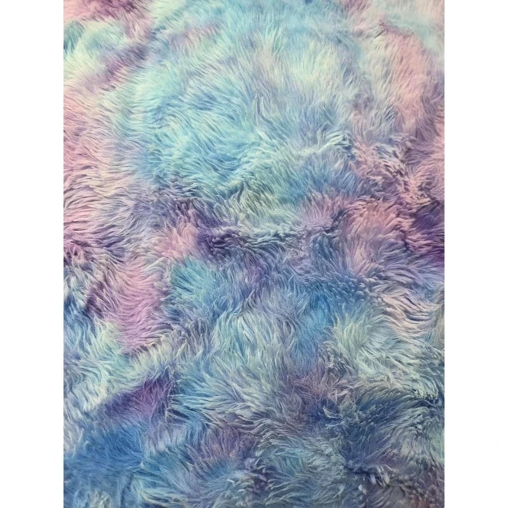 Minkyholic Handmade Minky Blanket 58x34 Tie‎ Dye Purple Blue Luxe Cuddle Throw